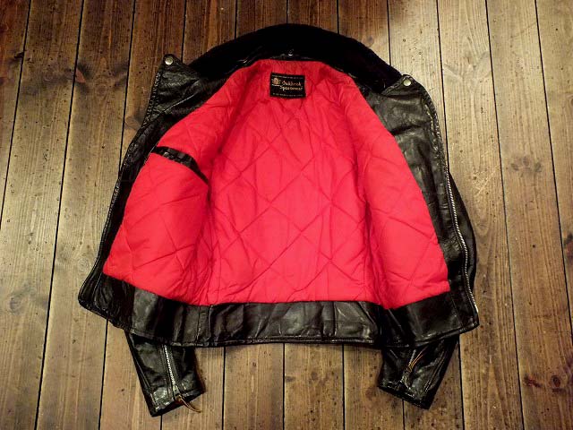 60s シアーズローバック　Oakbrook レザージャケット 革ジャン ビンテージ70's○Sears Oakbrook Sportswear裏地ボアレザー