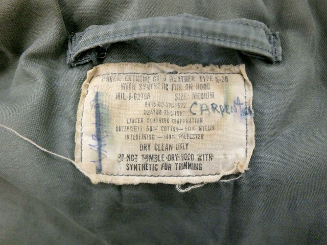 {良品}実物　N-3B　LANCER　CLOTHING　81年　サイズS 70s LANCER CLOTHING N-3B フライトジャケット S ステンシル