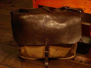 RRL / Canvas Leather Mail Bag: Cosmic Jumper - Retro & Modern Used